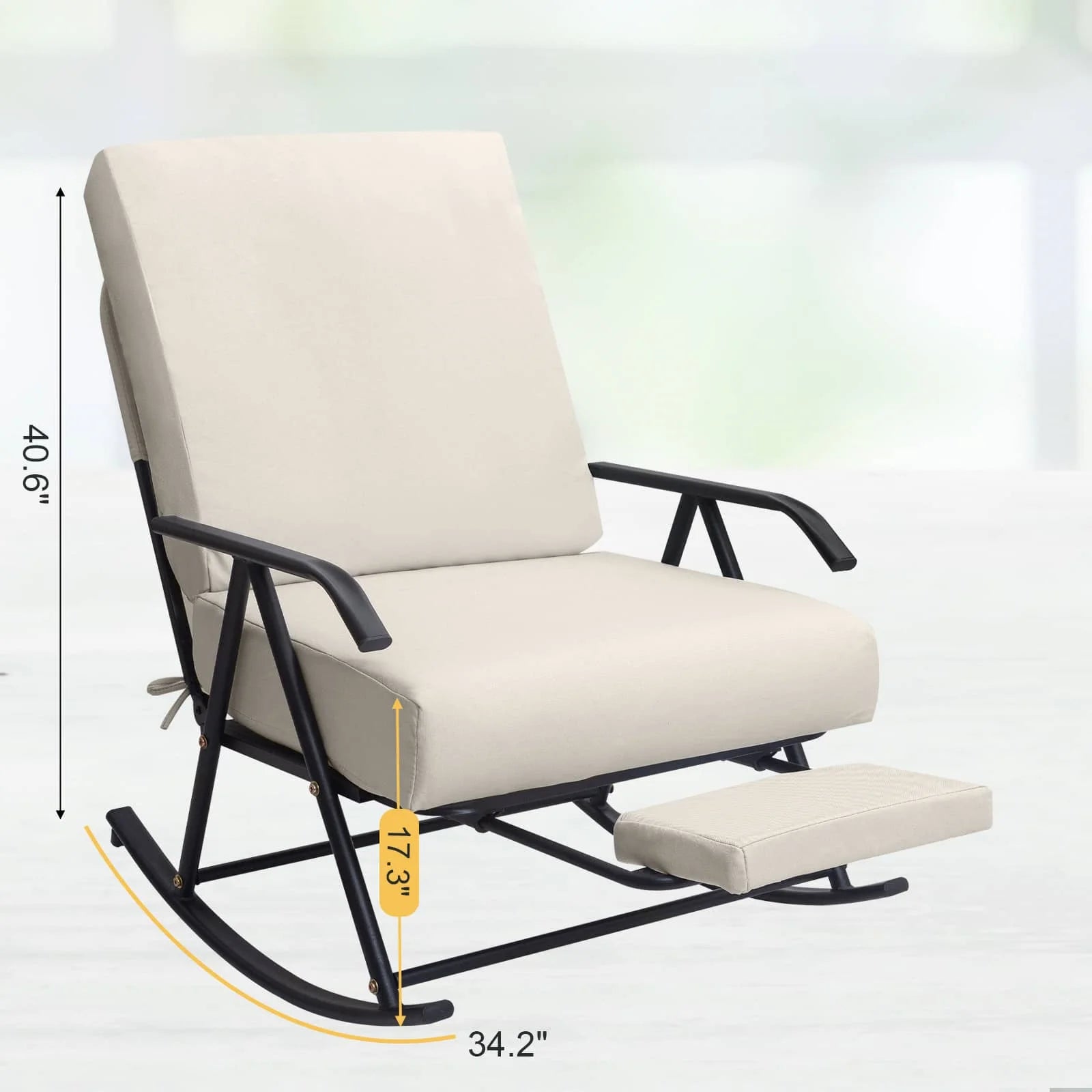 COMAX Rocking Chair-Cotton and Linen Fabrics