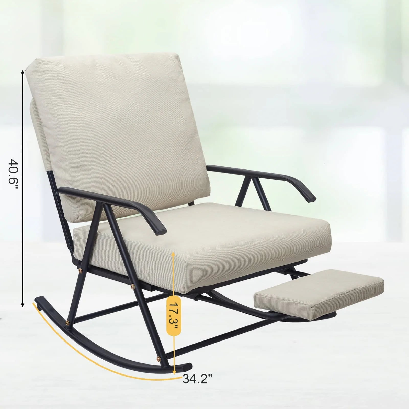 COMAX Beige Glider Rocking Chair dimensions are 24.8
