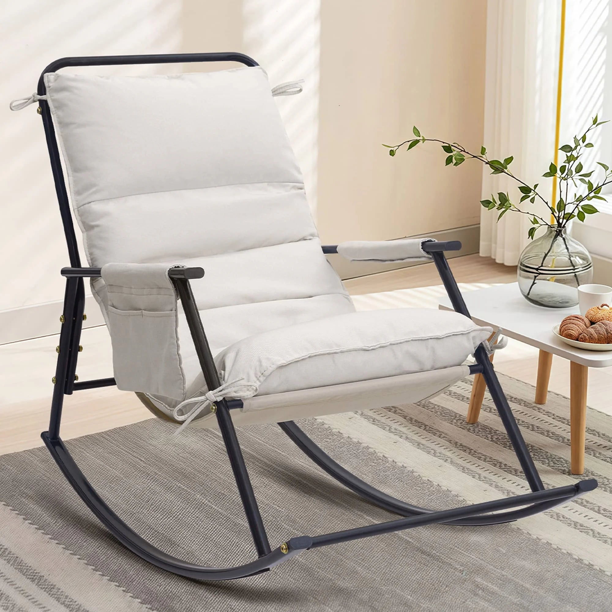 COMAX Rocking Chair Cotton-linen fabric