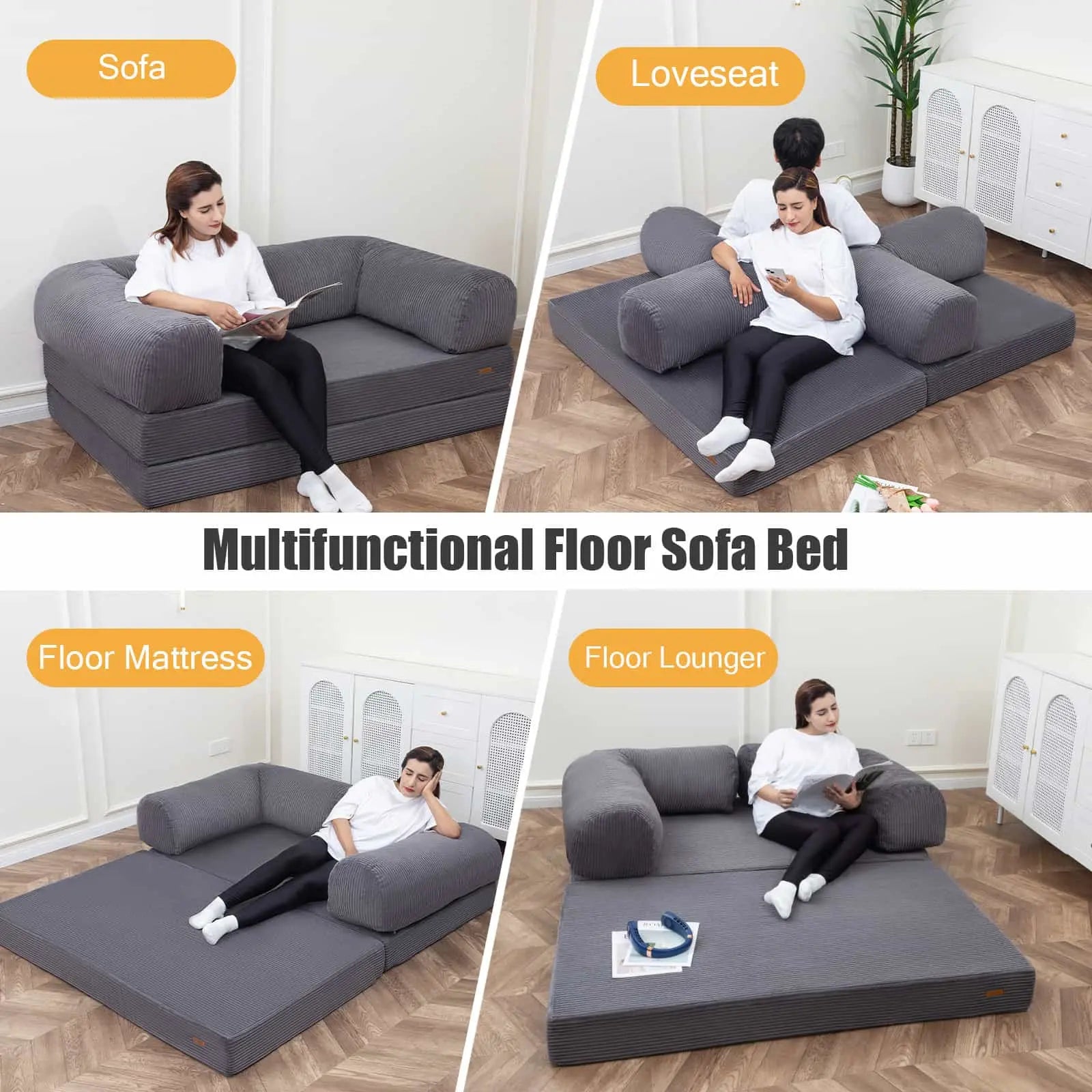 COMAX Floor Couch Bed can be converted to sofa,loveseat,floor mattress,floor lounger