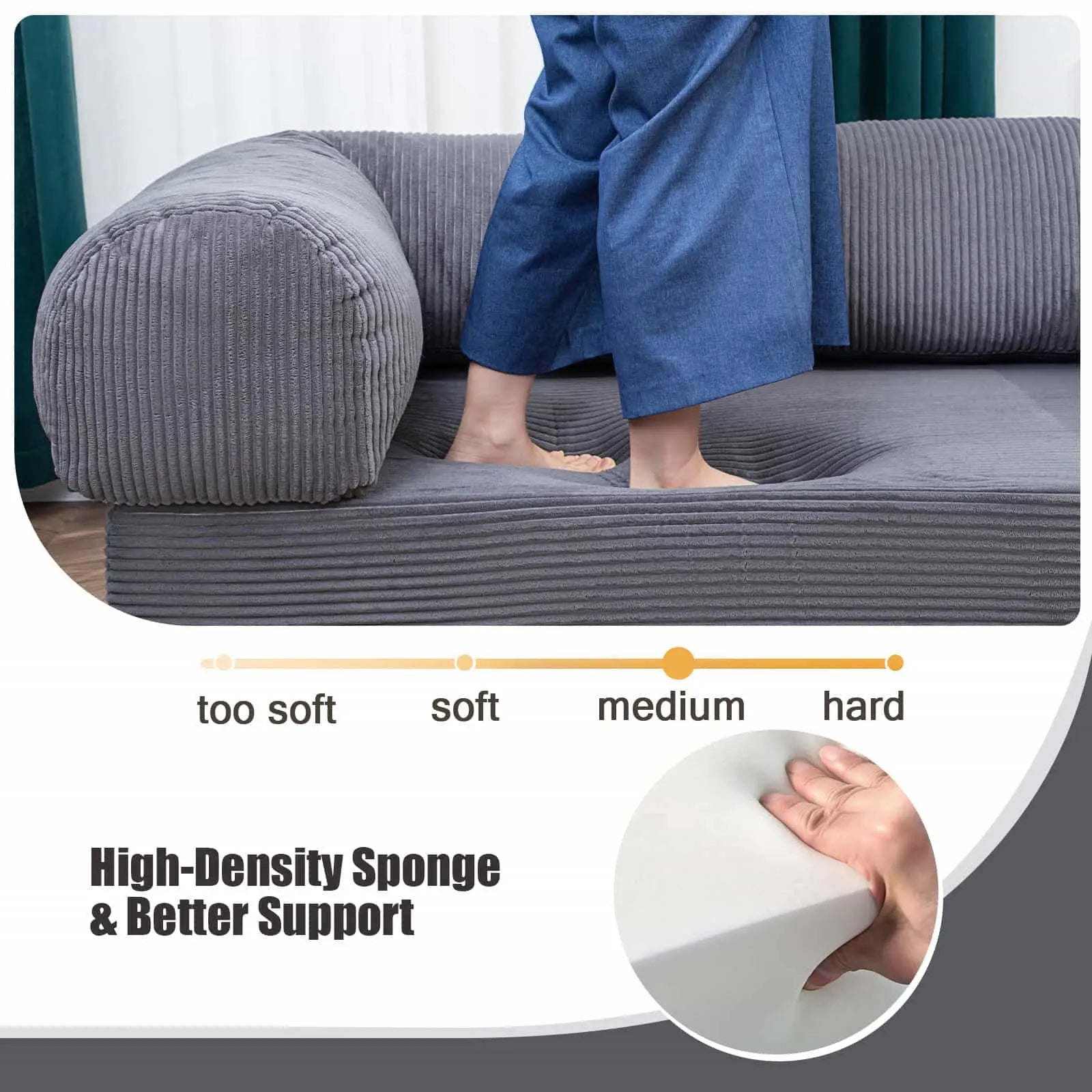 COMAX Floor Couch Bed High-quality foam for better support