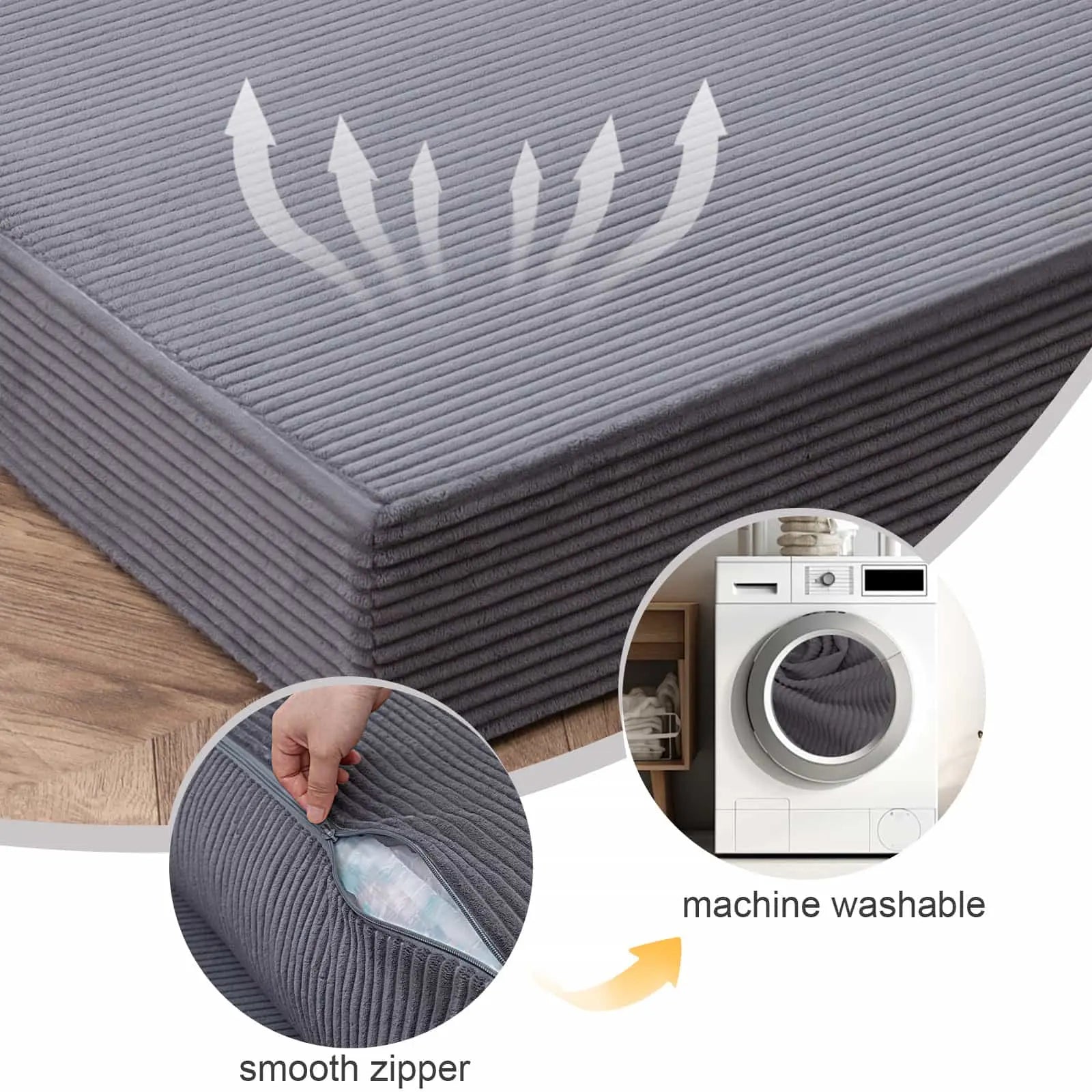 COMAX Floor Couch Bed offers a removable, machine washable cover.